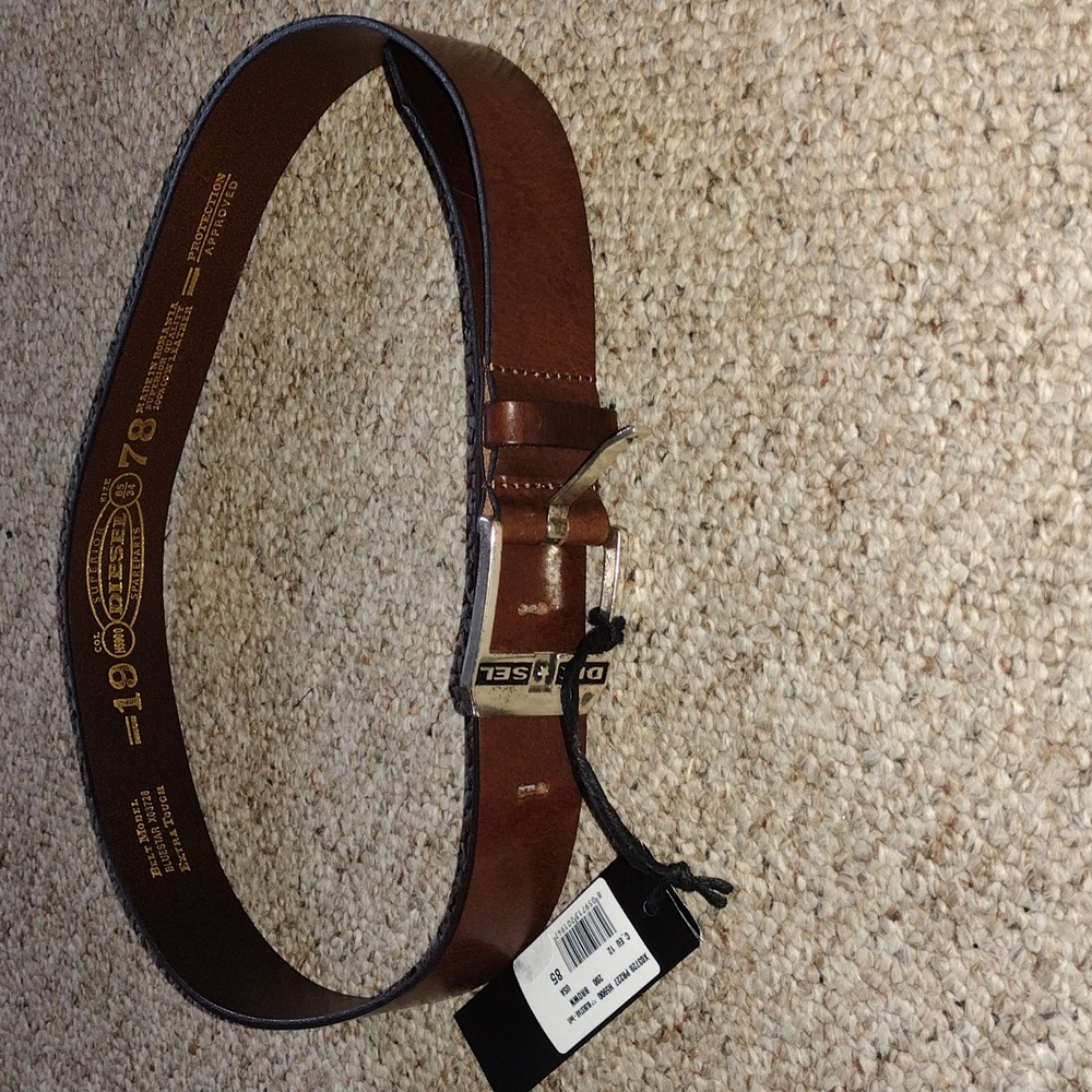 Diesel brown leather belt size 85